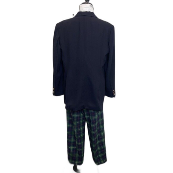 Lauren Ralph Lauren Vtg Blazer Women's 16 Navy Worsted Wool Jacket 3D Gold Crest - Picture 2 of 16